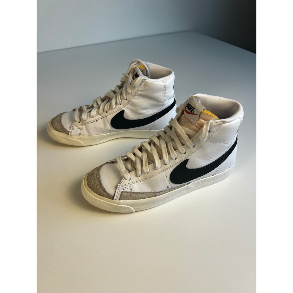 Nike Blazer Mid 77 White Black Sneakers Shoes Sz 8.5‎